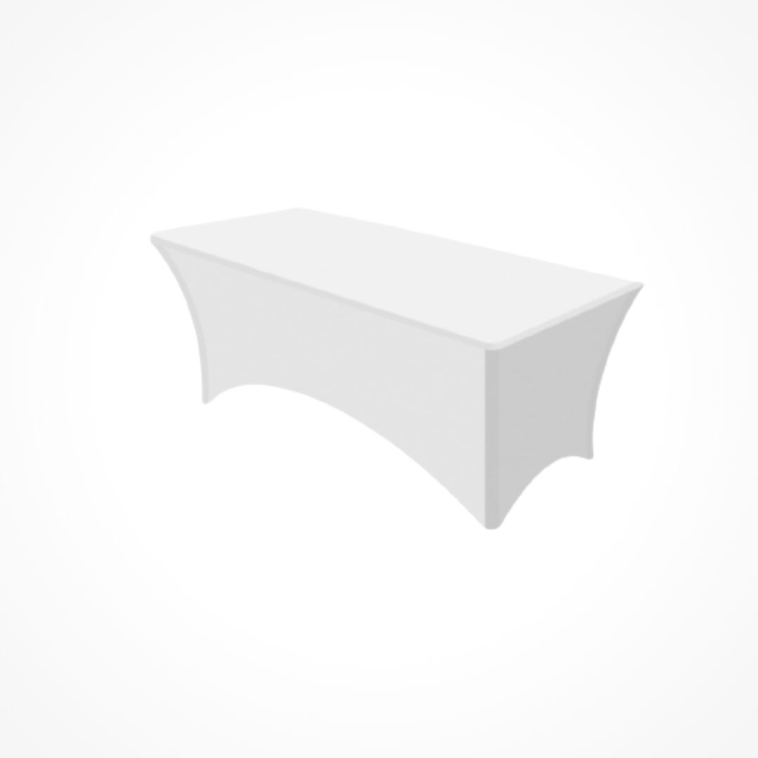 alquiler de funda de mesa baja blanca