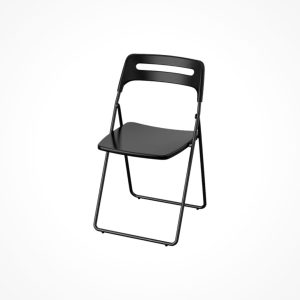 alquiler de silla negra de plástico plegable
