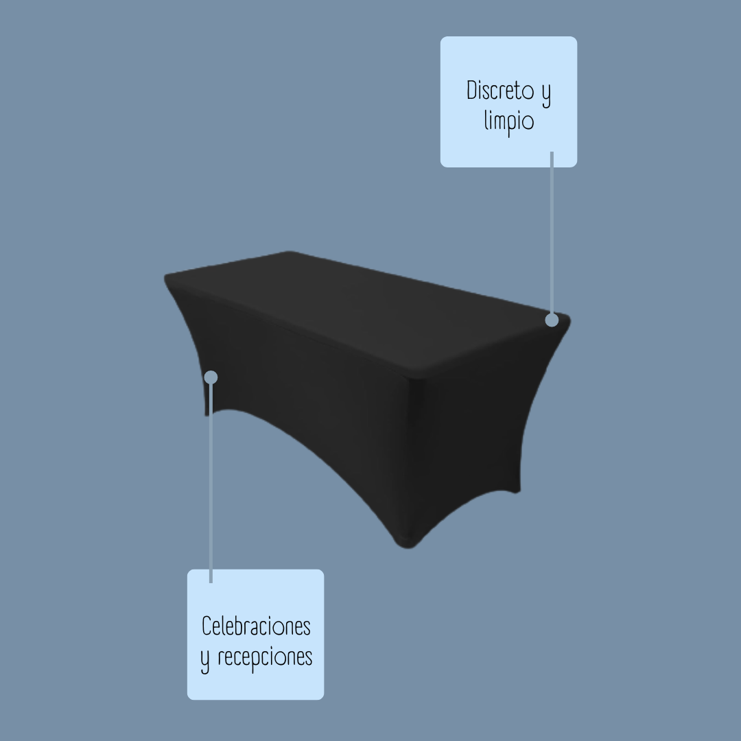 características funda mesa baja negra