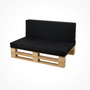 sofá de pallets con acolchado