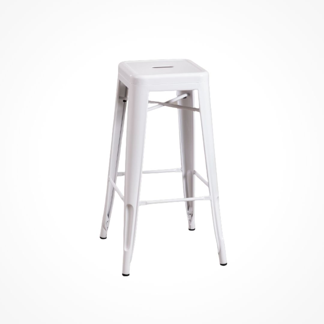 taburete catering alto blanco