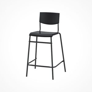 taburete negro alto con respaldo